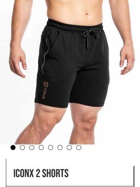 Virus IconX 2 Men's Athletic Shorts - Black with Orange Logo